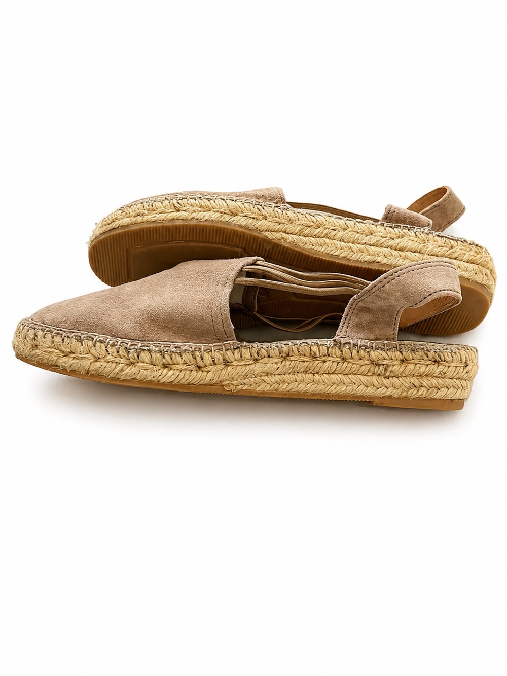 Toni Pons Taupe Suede Espadrille Sandals Size 38 (US 7-7.5) Made in Spain - Picture 6 of 8